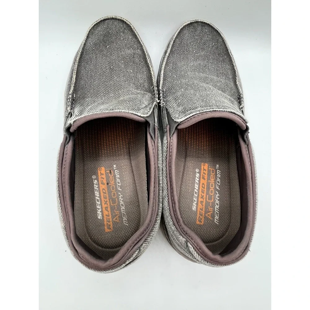 Skechers Relaxed Fit 65355 Men Charcoal Gray Textile Slip On Loafers Size 11‎